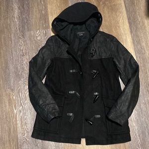 Theory Wool Peacoat with Leather size small